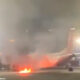 SpiceJet Q400 aircraft's engine catches fire at Delhi airport
