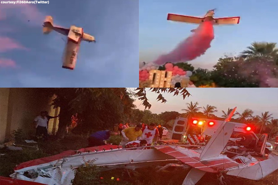 Gender reveal party turns into horror scene as plane nosedives and crashes killing pilot