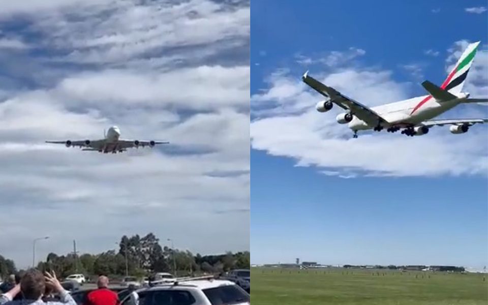 Emirates A380 aircraft aborts landing at Christchurch Airport