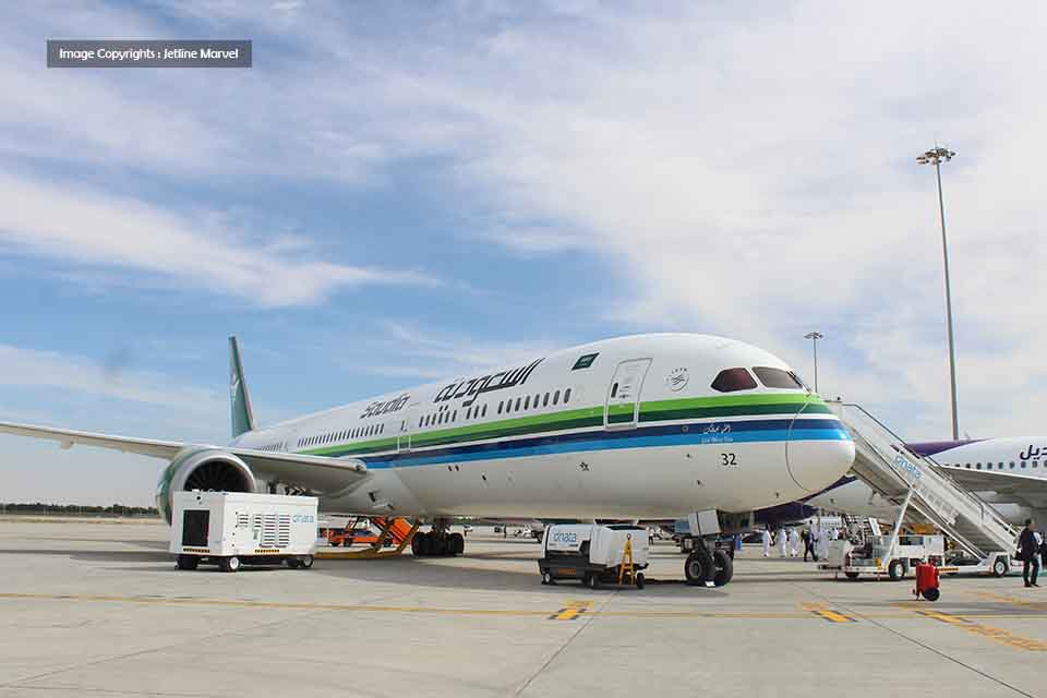 Saudia Airlines offers dedicated prayer areas on their flights