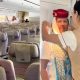 Mother and daughter are the only passengers on Emirates Economy flight