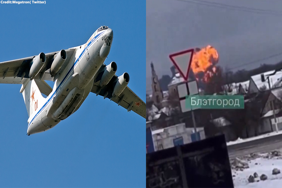 Russian Il-76 military transport aircraft crashes in Belgorod