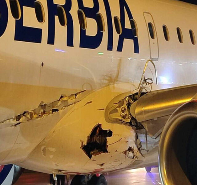Air Serbia E195LR Damaged by Runway Light Collision