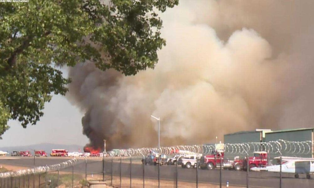 Wildfire Threat: Placerville Airport Hangars Burn, Forward Progress Halted